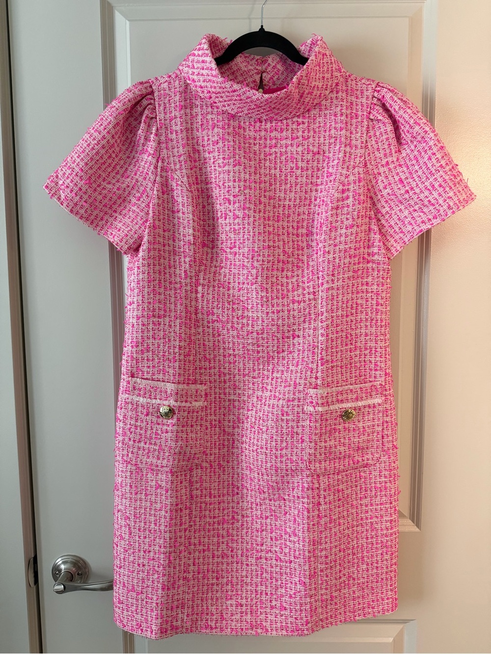 Lilly Pulitzer Pink Tweed Short-Sleeve Shift Dress